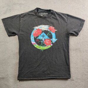 LRG Shirt Adult Mens Medium Black Spell Out Logo Floral Short Sleeve